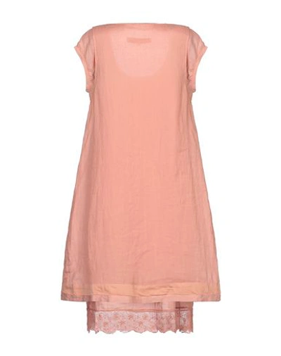Shop European Culture Woman Mini Dress Salmon Pink Size S Cotton, Rayon, Lycra