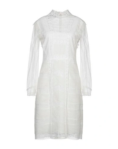 Shop Burberry Knee-length Dress In White