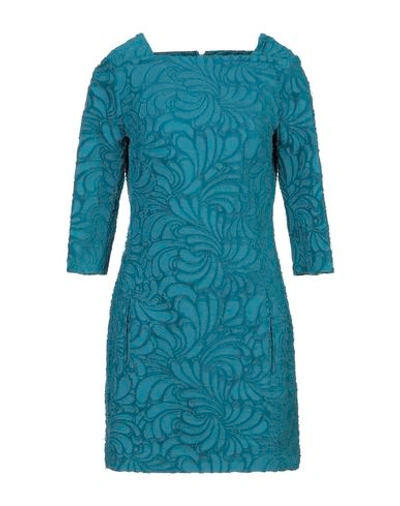 Shop Carven Short Dress In Turquoise