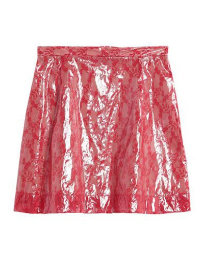 Shop Christopher Kane Woman Mini Skirt Red Size 8 Polyamide, Polyurethane Resin, Silk, Elastane
