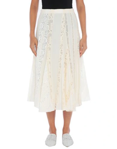 Shop Chloé Midi Skirts In Ivory