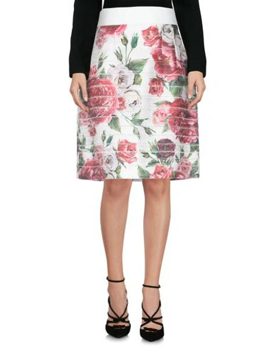 Shop Dolce & Gabbana Woman Midi Skirt White Size 4 Polyester, Synthetic Fibers, Silk, Wool, Polyurethane