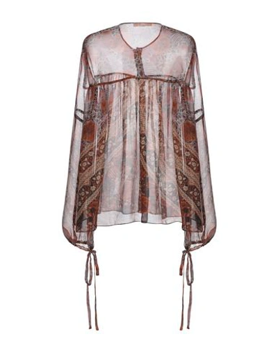 Shop Chloé Floral Shirts & Blouses In Brown
