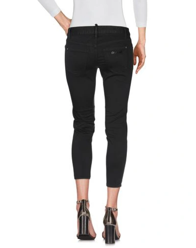 Shop Dsquared2 Woman Cropped Pants Black Size 12 Cotton, Elastane, Polyester