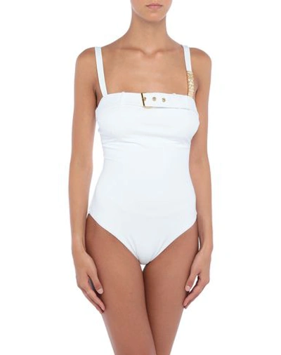 Shop Moschino One-piece Swimsuits In White
