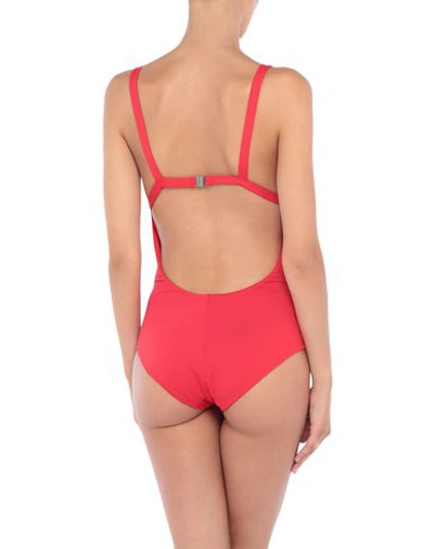 Shop Moschino One-piece Swimsuits In Red