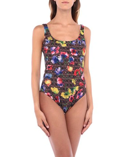 Shop Moschino One-piece Swimsuits In Brown