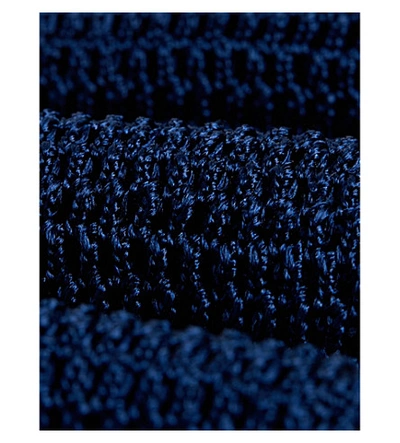 Shop Tom Ford Knitted Woven Silk Tie In Blue