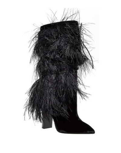 Shop Saint Laurent Knee Boots In Black