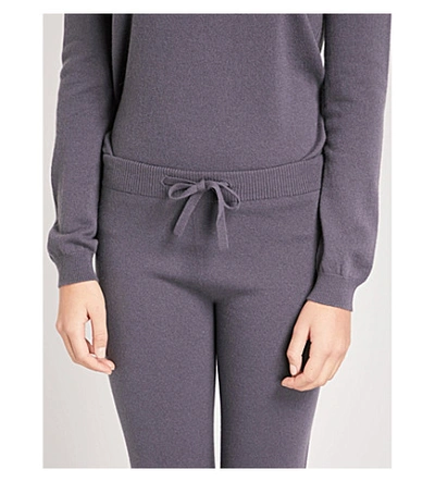 Shop Johnstons Tapered Cashmere Jogging Bottoms In Nightshade