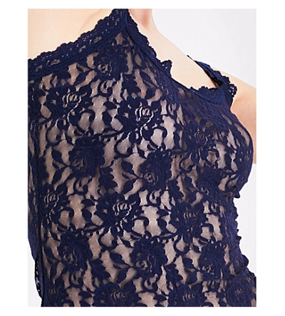 Shop Hanky Panky Signature Stretch-lace Camisole In Navy