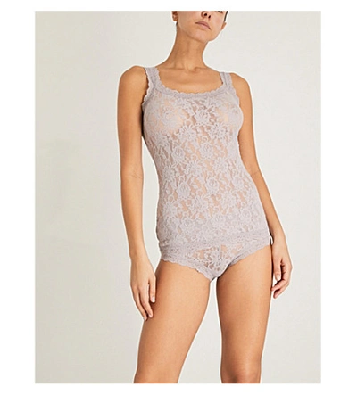 Shop Hanky Panky Signature Stretch-lace Camisole In Steel