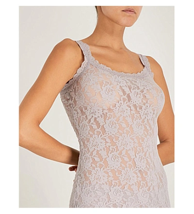 Shop Hanky Panky Signature Stretch-lace Camisole In Steel