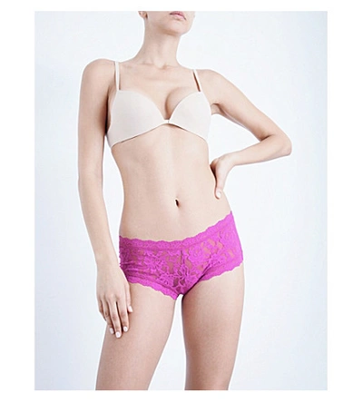 Shop Hanky Panky Signature Stretch-lace Boyshort Briefs In Wild Orchid