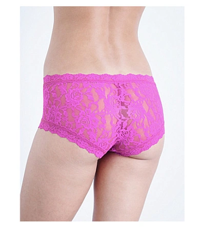 Shop Hanky Panky Signature Stretch-lace Boyshort Briefs In Wild Orchid