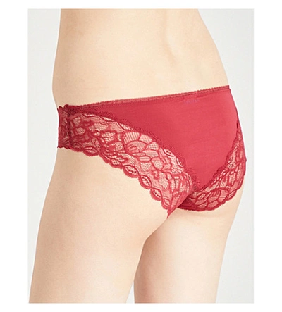 Shop Calvin Klein Seductive Comfort Stretch-lace And Jersey Briefs In It6 Intoxicate