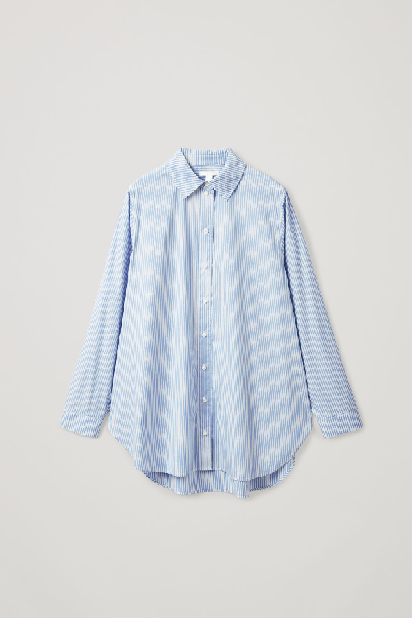 Cos Oversized Striped Shirt In Blue | ModeSens