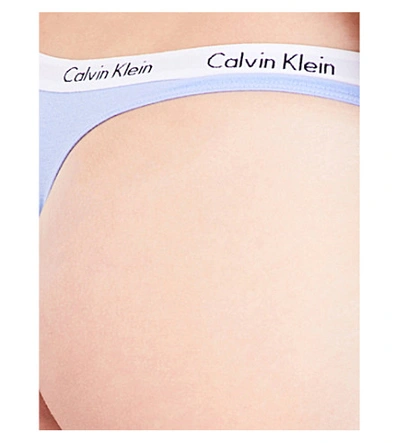 Shop Calvin Klein Carousel Stretch-cotton Thong In Rr5 Star Ferry