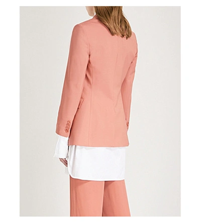 Shop Theory Etiennette Stretch-wool Blazer In Pink Russet