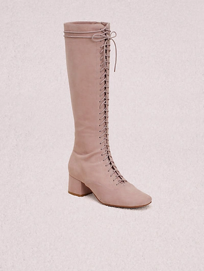 Shop Kate Spade Lake Lace-up Boots In Dried Rose