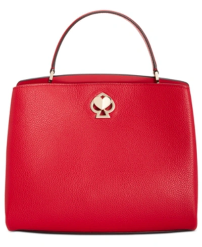 Shop Kate Spade Romy Leather Satchel In Hot Chili/gold