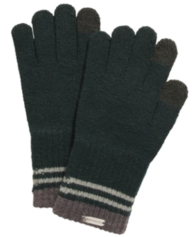 Shop Steve Madden 3-stripe Magic Gloves In Green