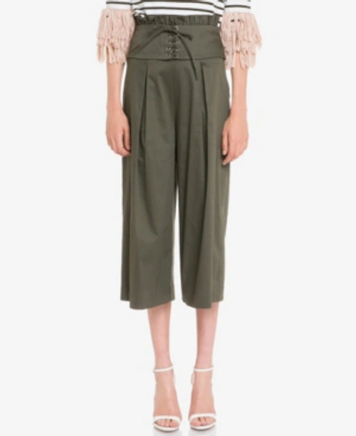 Shop English Factory Pleated Pants With Corset In Sage