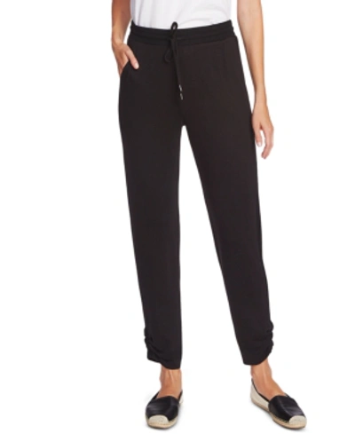 Shop Vince Camuto Cozy Ruched-leg Jogger Pants In Rich Black