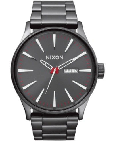 Shop Nixon Men's Sentry Stainless Steel Bracelet Watch 42mm In Gunmetal