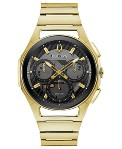 Shop Bulova Men's Chronograph Curv Progressive Sport Gold-tone Stainless Steel Bracelet Watch 44mm