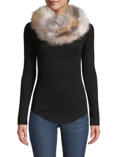 Shop Surell Pieced Fox Fur Collar In Neutral