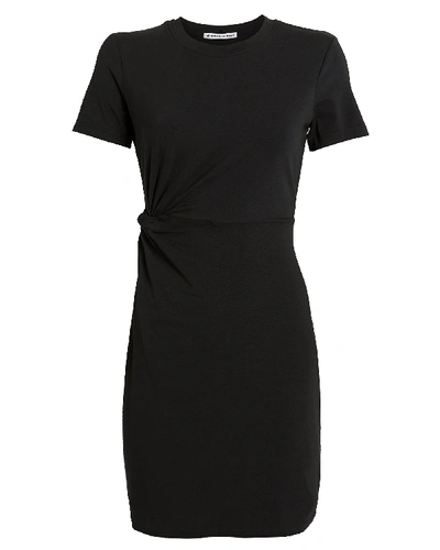 Shop Alexander Wang T Twisted Cut-out Jersey Dress In Black