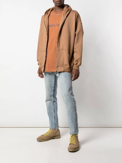 Shop Fear Of God Rust Brown Hoodie