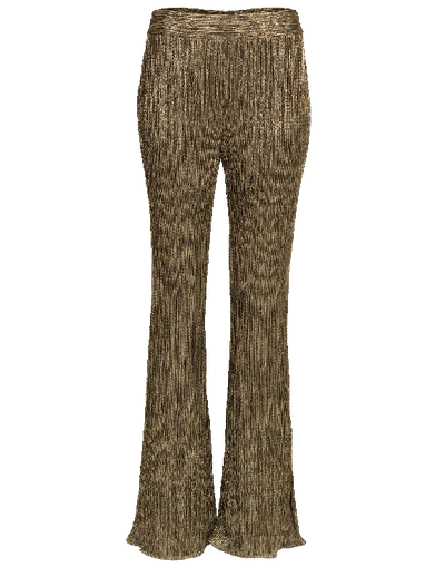 Shop Peter Pilotto Metallic Jersey Trouser In Gold