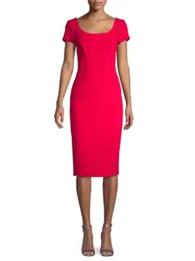 Shop Zac Posen Short-sleeve Sheath Dress In Cranberry