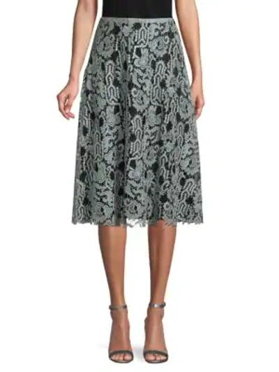 Shop Valentino Embroidered Lace Knee-length Skirt In Anisette
