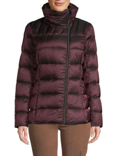 Shop Saks Fifth Avenue Down-filled Quilted Jacket In Wine