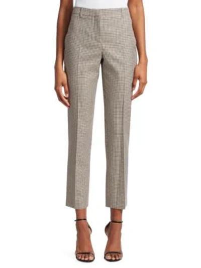 Shop Givenchy Micro Check Tailored Wool Trousers In Camel Check