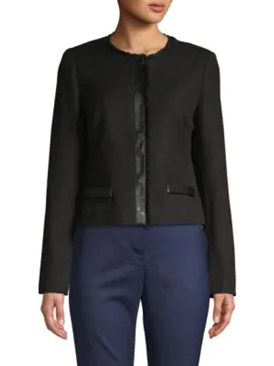Shop Karl Lagerfeld Tweed Jacket In Black