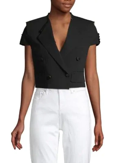 Shop Dolce & Gabbana Cropped Wool-blend Jacket In Black