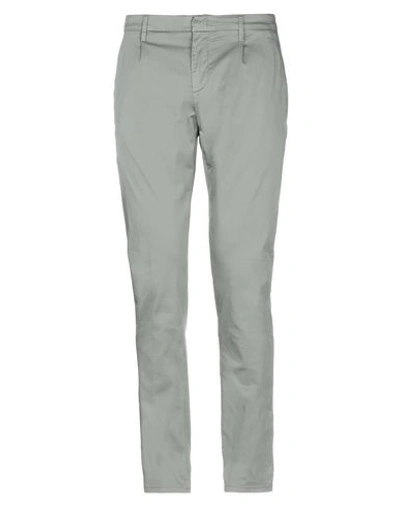 Shop Dondup Man Pants Sage Green Size 36 Cotton, Polyester, Polyamide, Elastane