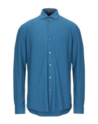 Shop Drumohr Shirts In Slate Blue