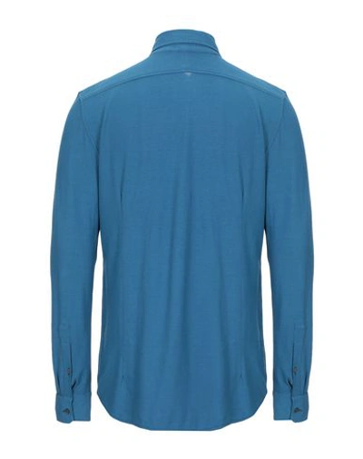 Shop Drumohr Shirts In Slate Blue