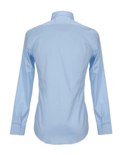 Shop Grey Daniele Alessandrini Solid Color Shirt In Sky Blue
