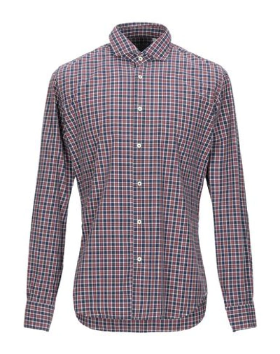 Shop Xacus Man Shirt Burgundy Size 15 ½ Cotton In Maroon