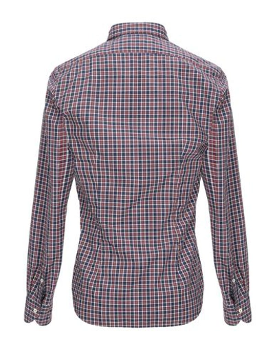 Shop Xacus Man Shirt Burgundy Size 15 ½ Cotton In Maroon