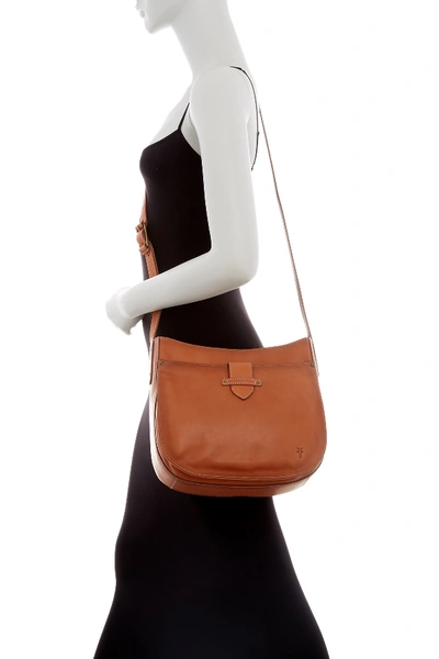 Shop Frye Olivia Large Leather Crossbody Bag In Tan