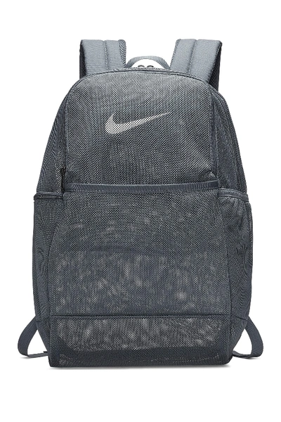 Shop Nike Brasilia Mesh Training Backpack In Fltgry/white
