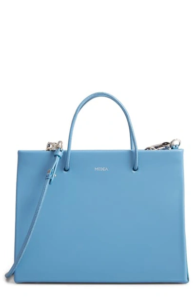 Shop Medea Hanna Prima Calfskin Leather Bag - Blue In River