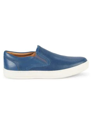 vince ace perforated leather slip on sneakers